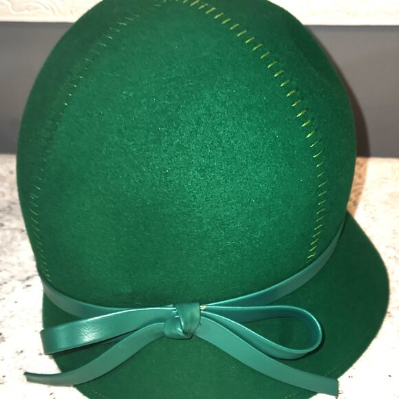Vintage Exclusive Evelyn Varon Green Genuine Fur Felt Hat - Picture 2 of 4